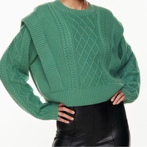 Aritzia Cable-Knit Shoulder Pad Sweater